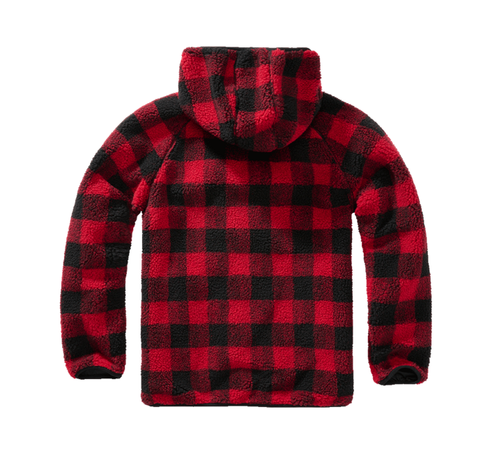Brandit Teddyfleece Worker Fleece Hoodie Jacket, Red/Black