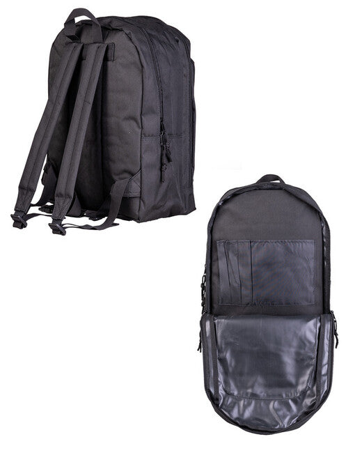 Mil-Tec DayPack Backpack, Black, 25L