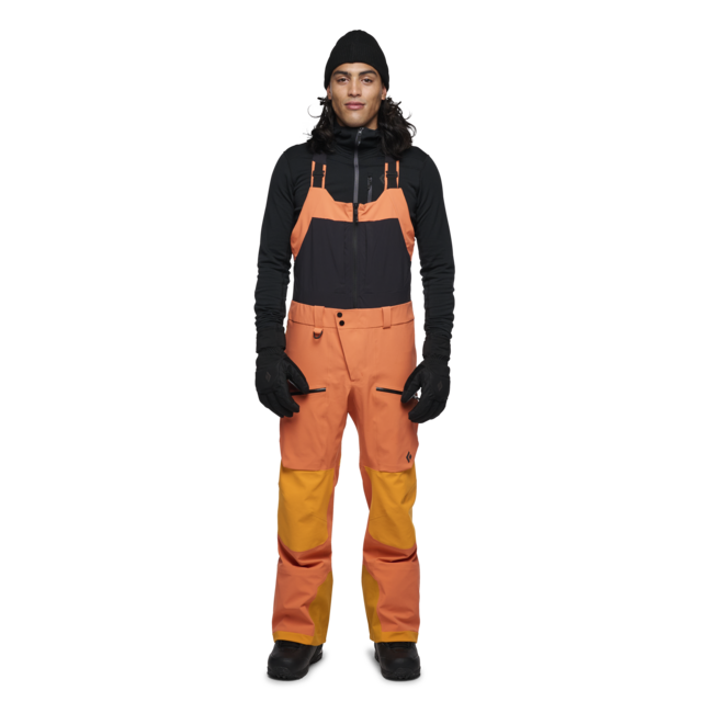 Black Diamond Recon Stretch Pro Bibs Men's Bib Pants, Orange Flame-Orange