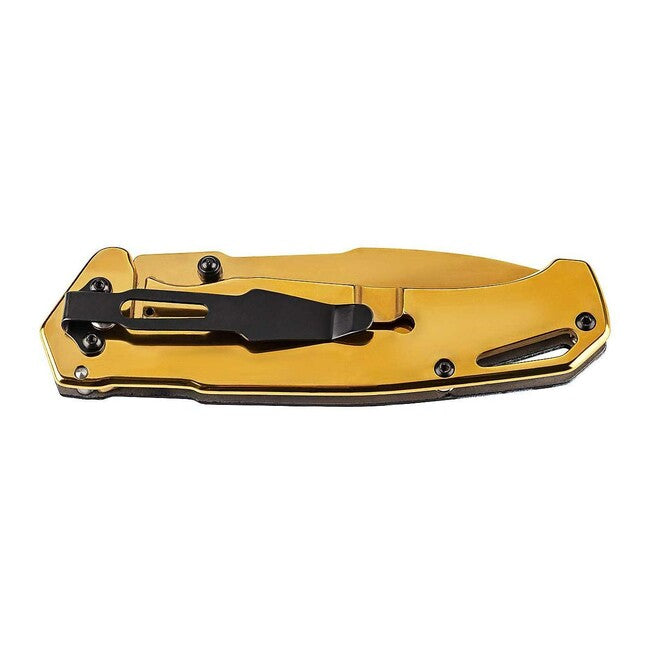 Herbertz Fantasy Single-Blade Pocket Knife 8.4cm, Titanium, Gold, Skull Motif