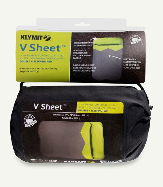 Klymit Double V Sheet Sleeping Pad Protective Cover, Green Grey