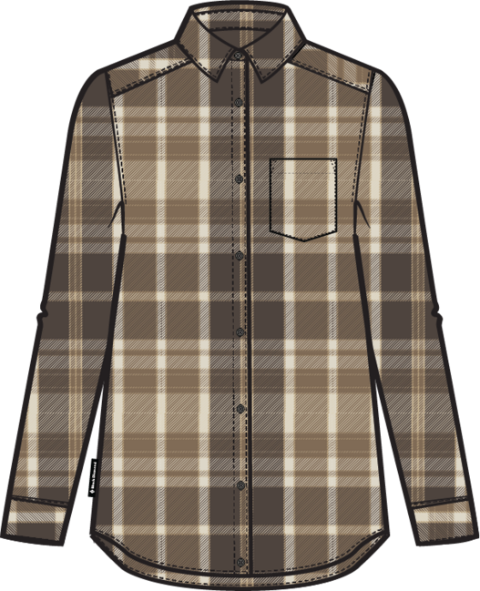 Black Diamond Dámska flanelová košeľa Project Heavy Flannel, bark brown-off white plaid