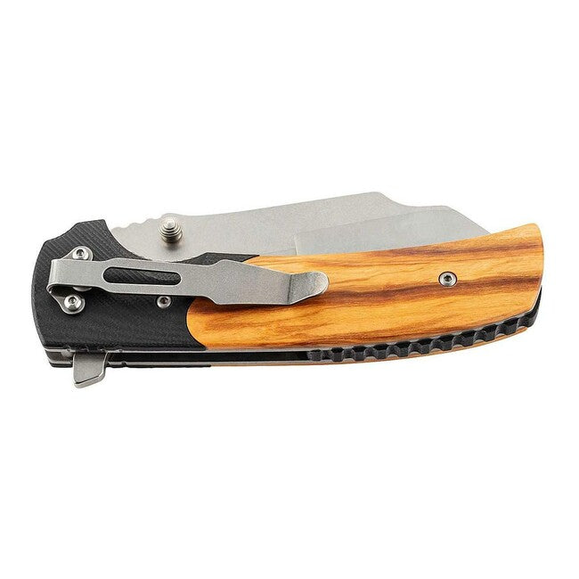 Herbertz Single-Hand Folding Knife 9cm, G10, Euonymus Wood, Black