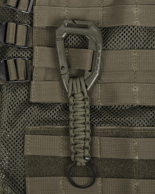 Mil-Tec MOLLE Carabiner with Paracord, Olive