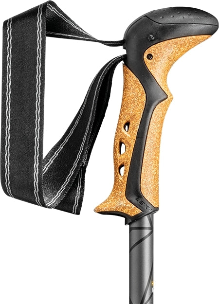 LEKI Khumbu Lite Trekking Poles, Black-Dark Anthracite-Mango, 100-135 cm