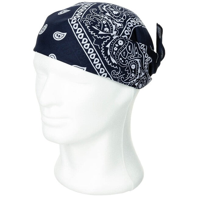 MFH Scarf, Navy Blue-White, Approx. 55 x 55 cm, Cotton