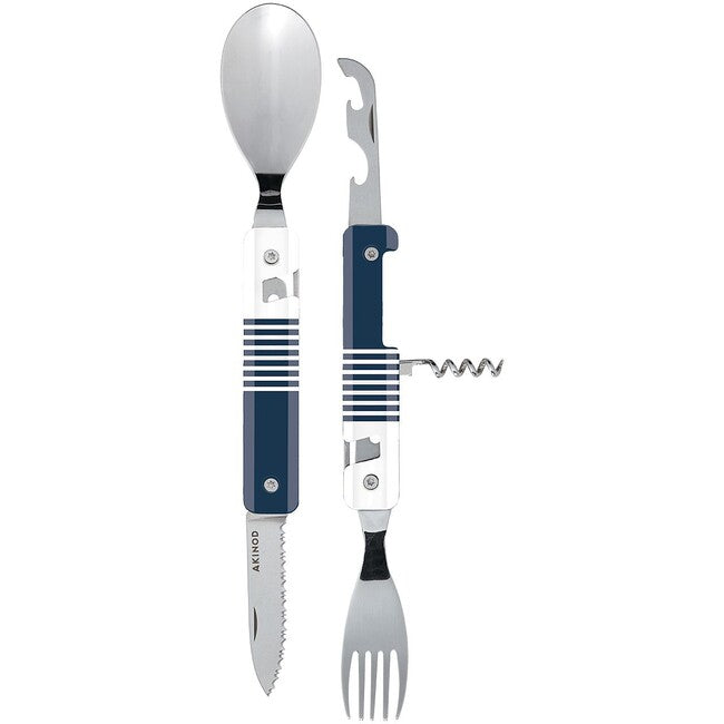 Akinod A02M00044 Multifunctional Utensil 13h25, Blue Marinière-Mirror Finish