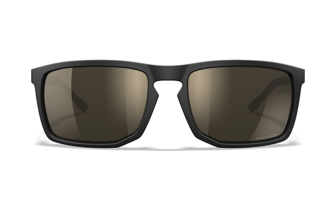Wiley X Axe Sunglasses, Captivate Polarized Tungsten Mirror/Matte Black