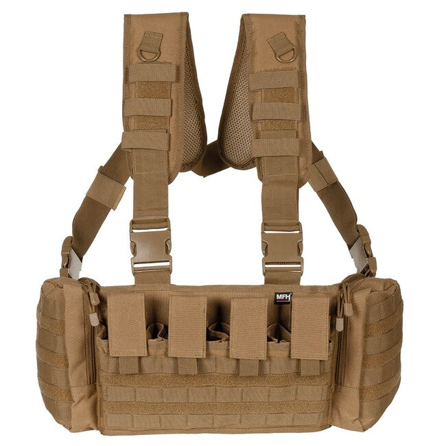 MFH Professional Tactical Chest Rig Mission Vest, Coyote Tan