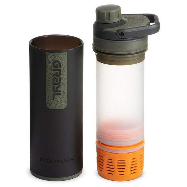 GRAYL UltraPress Water Filter Bottle 500ml, Black-Green