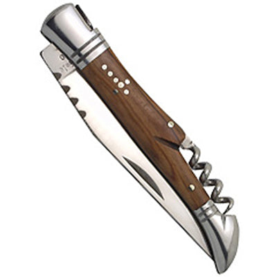Baladeo Tradition Folding Knife with Corkscrew, Olive Handle