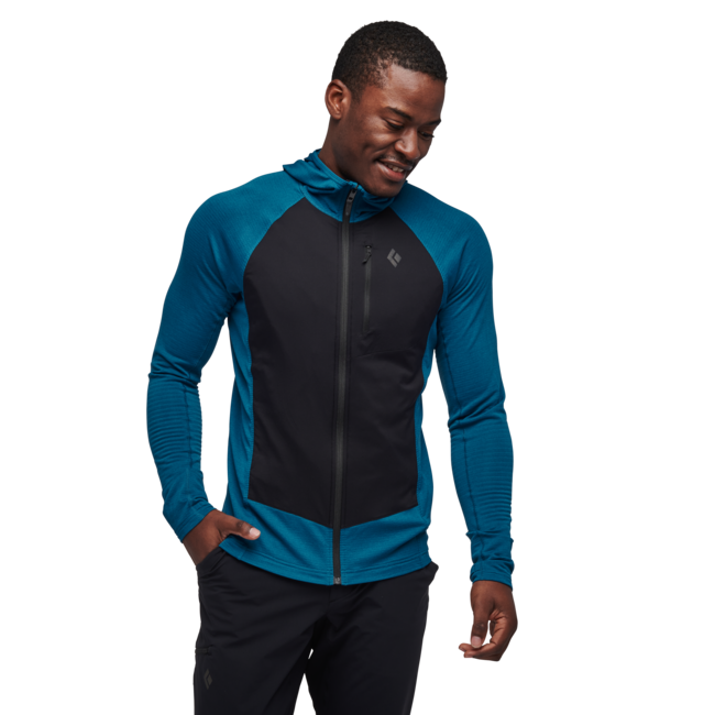 Black Diamond Women's Coefficient Lt Hybrid Men's Hoodie, Kingfisher-Black