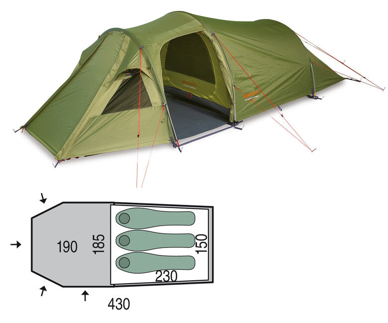Pinguin Storm 3 Duralu Tent, Green