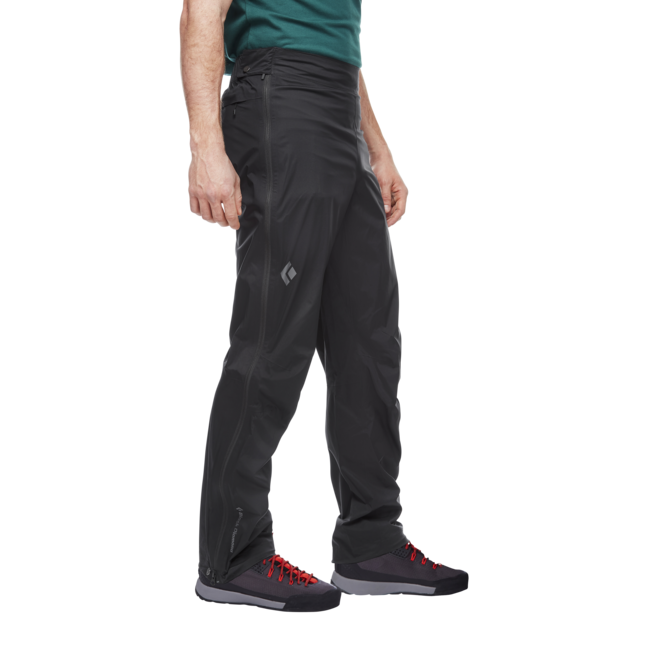 Black Diamond Pánske nepremokavé nohavice Stormline Stretch Full Zip Rain, čierna
