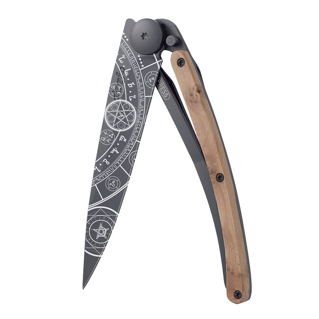 Deejo Folding Knife Fantasy Black Juniper Wood Esoteric