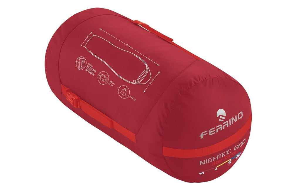 Ferrino Nightec 600 Lite Pro M Sleeping Bag, Red