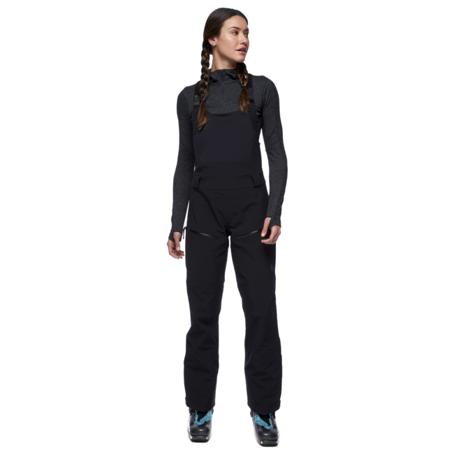 Black Diamond Dámske nohavice s trakmi Recon Stretch Bibs, čierna