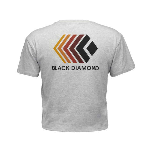 Black Diamond Dámske crop tričko s krátkym rukávom Faded, nickel heather