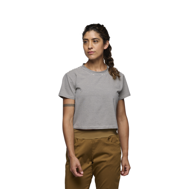 Black Diamond Women's T-Shirt BD Stripe, Off White-Charcoal