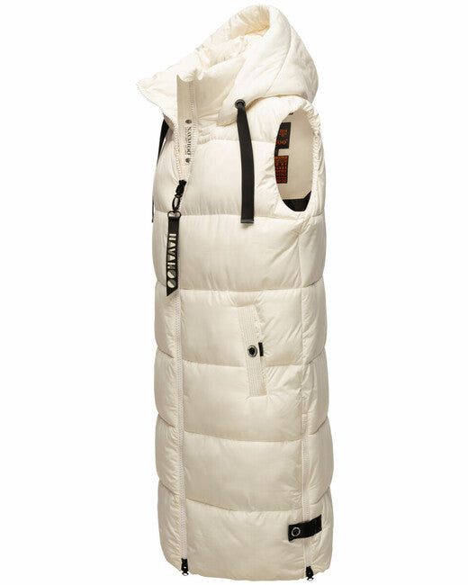 Navahoo Women's Long Vest Schnuffelchen, Off-White