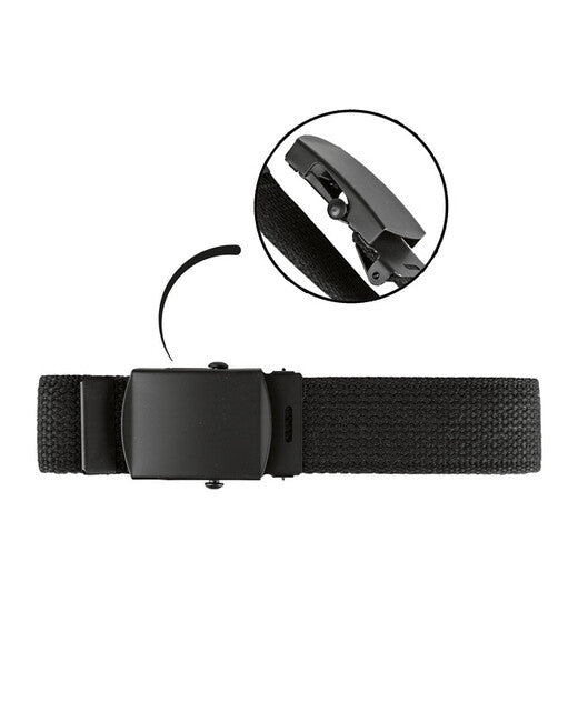Mil-Tec US Belt with Black Buckle, Black