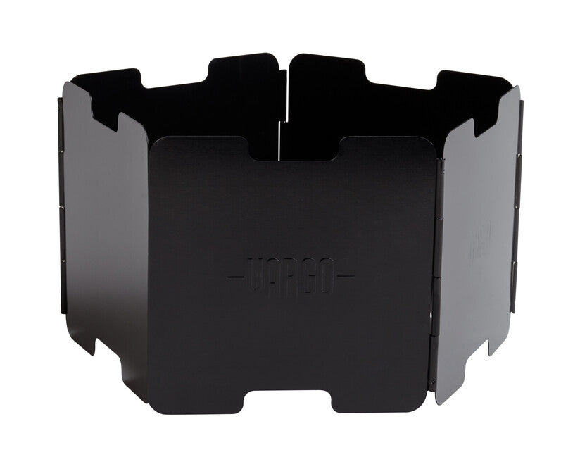 Vargo Aluminum Windscreen with Stand for Alcohol Stove, Black