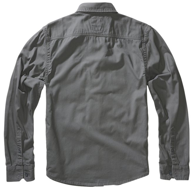 Brandit Vintage Long Sleeve Shirt, Charcoal Grey