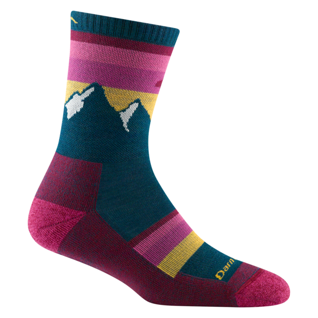 Darn Tough Sunset Ledge Micro Crew Socks, Dark Teal, Lightweight Cushioned