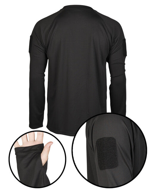 Mil-Tec Tactical Quick-Dry Long Sleeve Shirt, Black