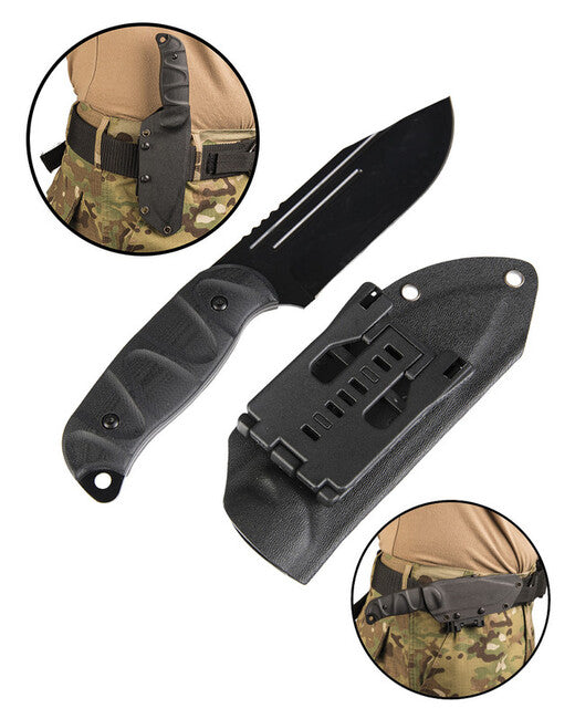 Mil-Tec G10 Knife with Kydex Sheath, Black