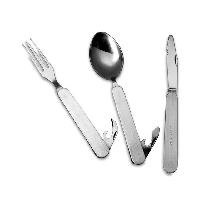 Lifeventure Folding Cutlery Set Knife Fork Spoon