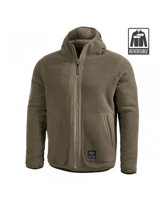 Pentagon Ianos Sherpa Reversible Men's Fleece Jacket, Khaki/Green