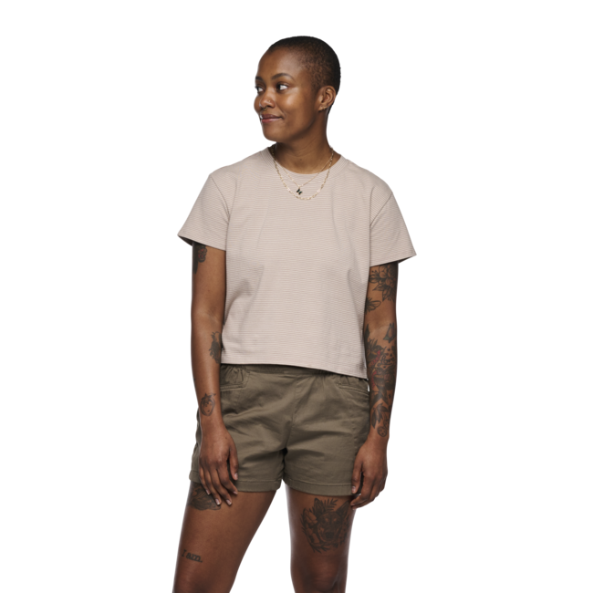 Black Diamond Women's T-Shirt BD Stripe, Off White-Pale Mauve