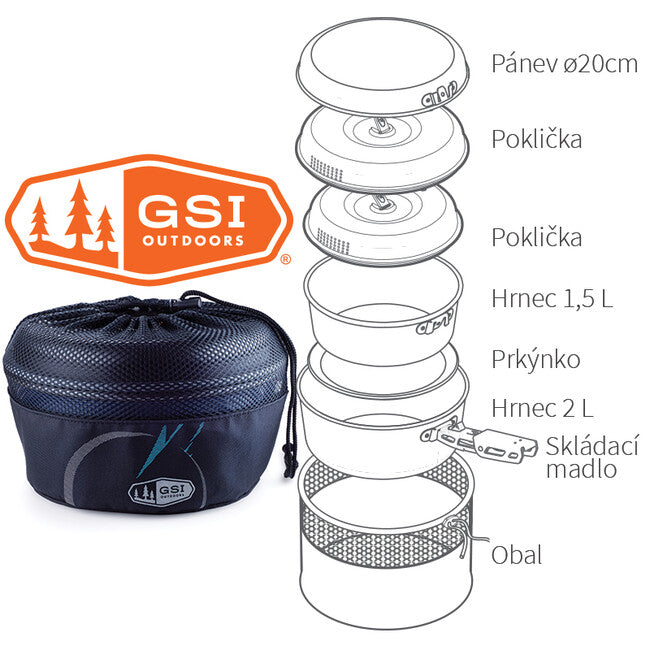GSI Outdoors Kempingová sada hrncov Bugaboo Ceramic Camper Bugaboo Ceramic Base Camper Small 1.5 + 2 l