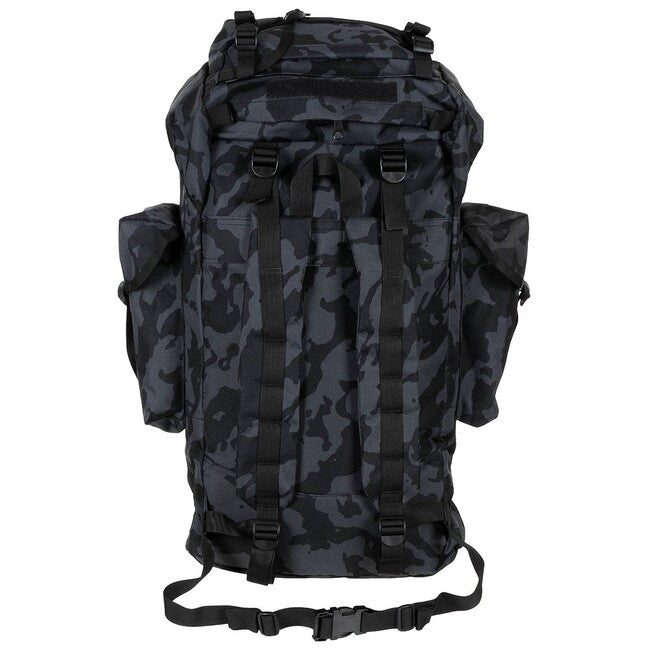 MFH MOLLE Backpack 65L, Aluminum Rod, Night Camo