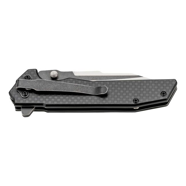 Herbertz Single-Hand Pocket Knife 8.8cm, Carbon Fiber, G10, Black Stonewash