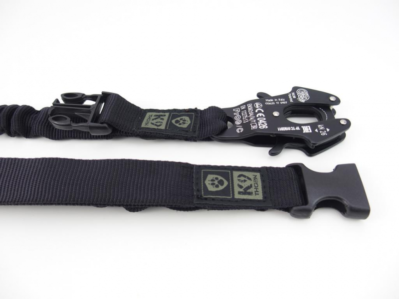 K9 Thorn Leash with Shock Absorber and Carabiner Kong Frog, Black, XL