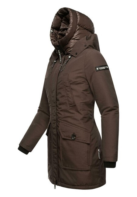 Navahoo Women's Winter Jacket with Hood Blizzardstorm, Dark Choco