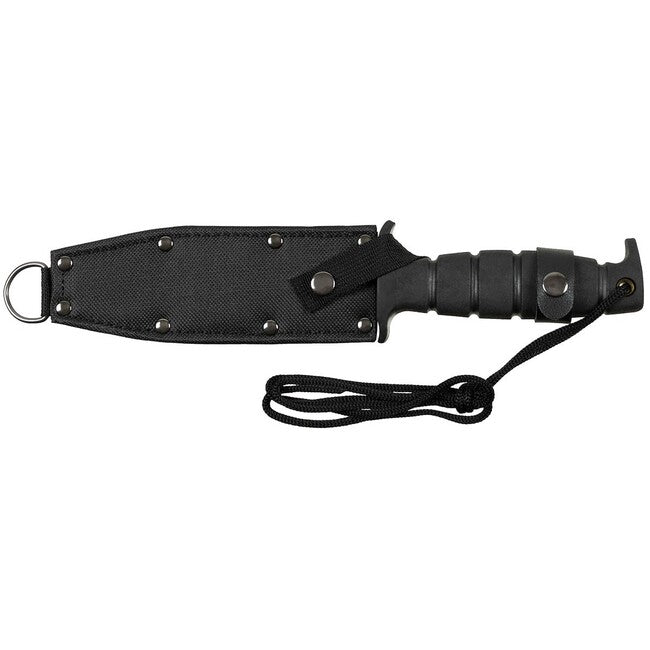 Fox Outdoor Pilot Knife, Black, Rubber Handle, With Sheath