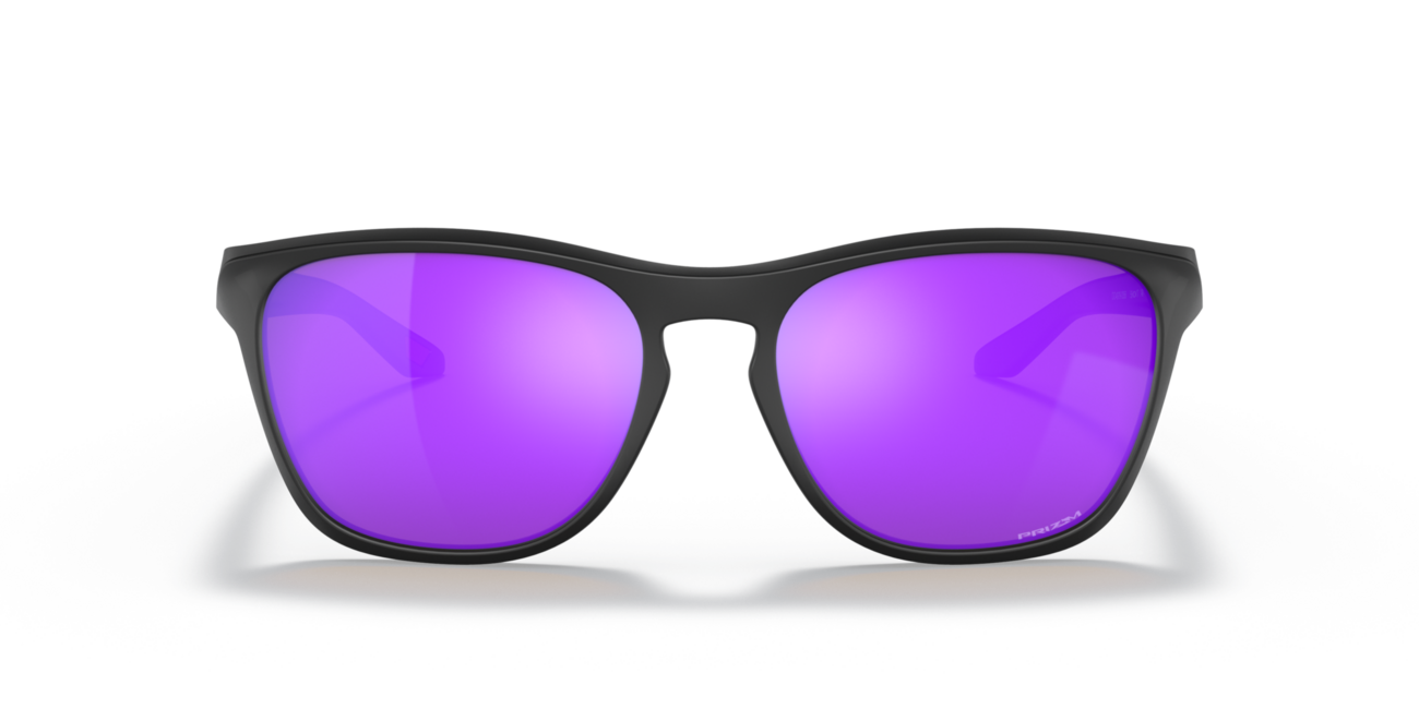 Oakley MANORBURN Sunglasses, Matte Black Frame, Prizm Violet Lenses, 56