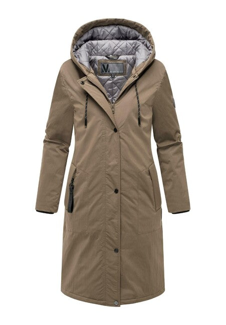 Marikoo Ledalaa Women's Winter Parka with Hood, Stone Brown