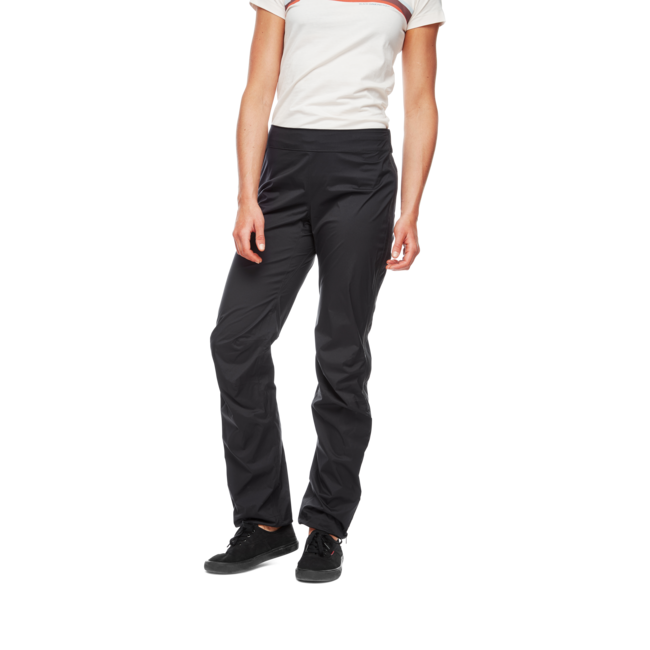Black Diamond Women's Stormline Stretch Full Zip Rain Pants, Black