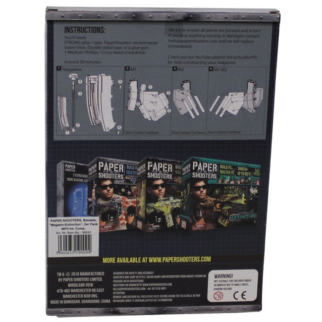 Paper Shooters Foldable Weapon Set Paper Shooters Magazine Extinction, 2-pack