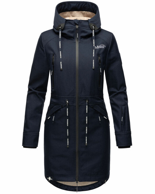 Marikoo Women's Softshell Jacket with Hood Racquelle, Navy Blue