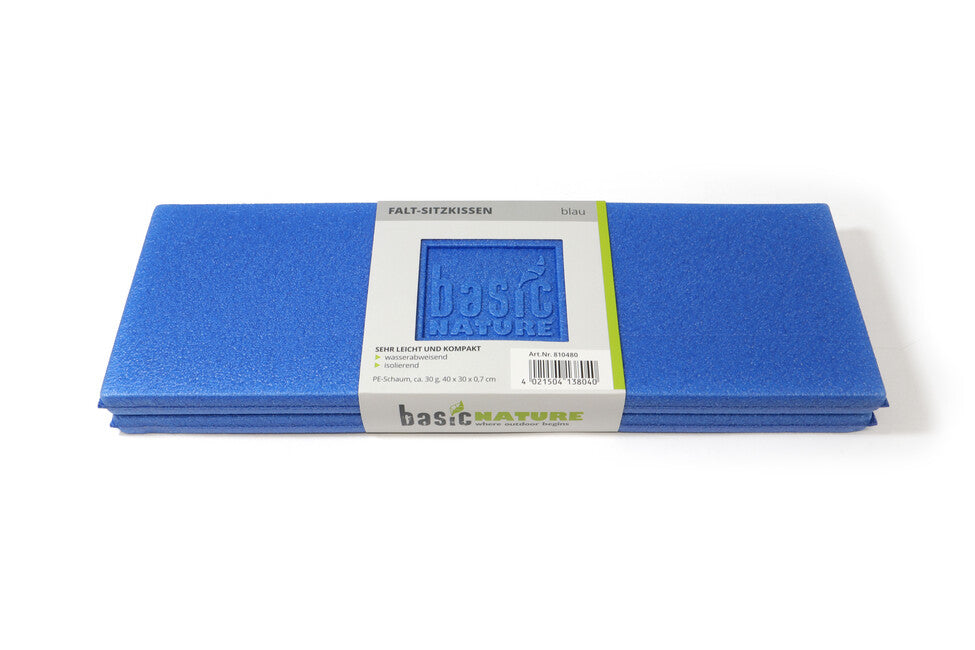 BasicNature Folding Seat Cushion, Blue