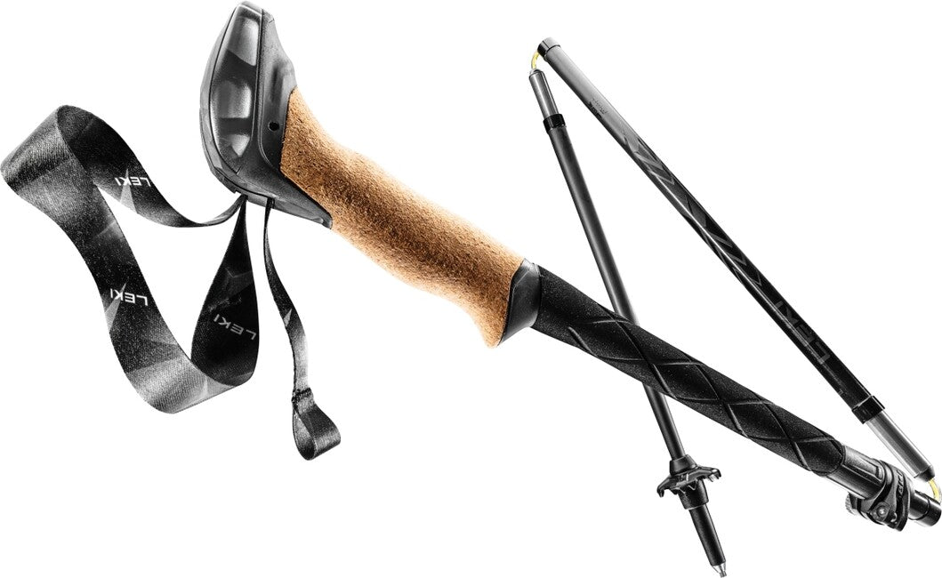 LEKI Trekking Poles Black Series FX Carbon, Black-Clear-Natural Carbon, 110-130 cm