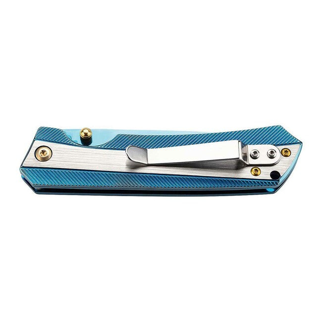 Herbertz jednoručný vreckový nôž 9cm, nerezová oceľ, titánový povlak, modro-zlatá