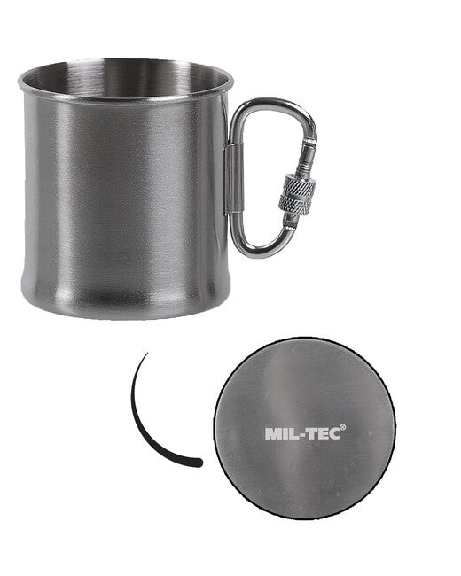 Mil-Tec Hrnček nerezový 250ml s karabinou