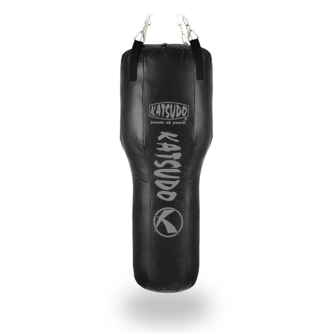 Katsudo Vulcone Leather Boxing Bag, Black