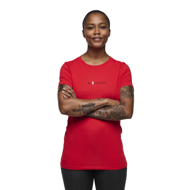 Black Diamond Women's Heritage Wordmark T-Shirt, Coral Red